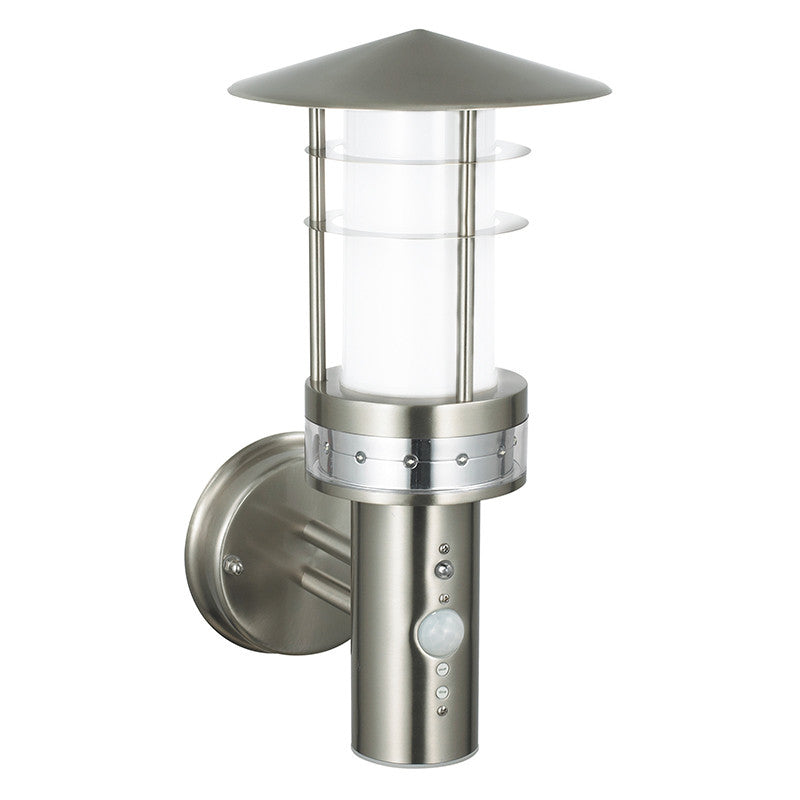 Endon Pagoda Brushed Stainless Steel Finish Outdoor Wall Light 13924