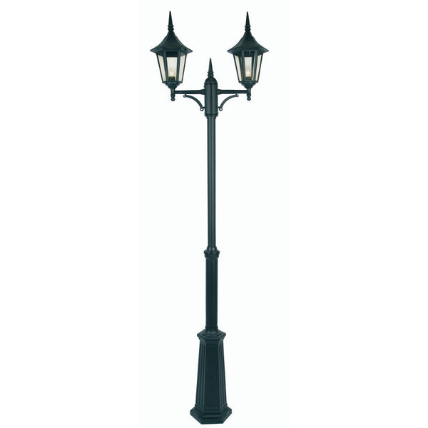 Oaks Cardinal Black Finish Outdoor Twin Arm Lamp Post 191 2/H POST BK by Oaks Outdoor Lighting