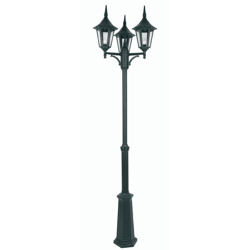 Oaks Cardinal Black Finish Outdoor Three Arm Lamp Post 191 3/H POST BK by Oaks Outdoor Lighting