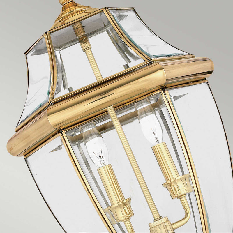Elstead Newbury Polished Brass Large Outdoor Pendant Lantern QZ-NEWBURY8-L-PB