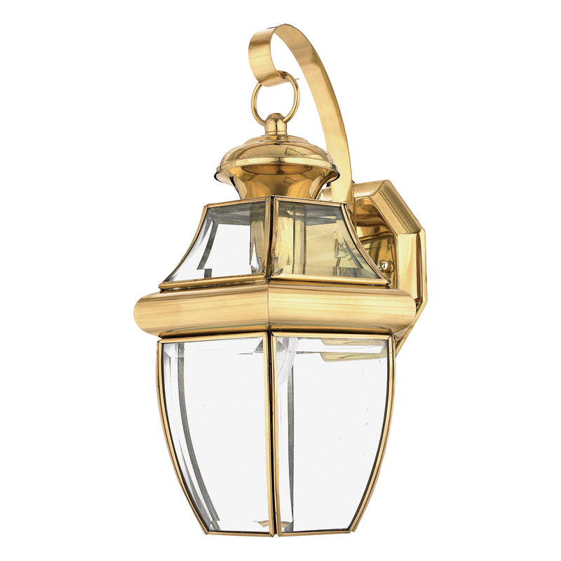 Elstead Newbury Polished Brass Medium Outdoor Wall Lantern